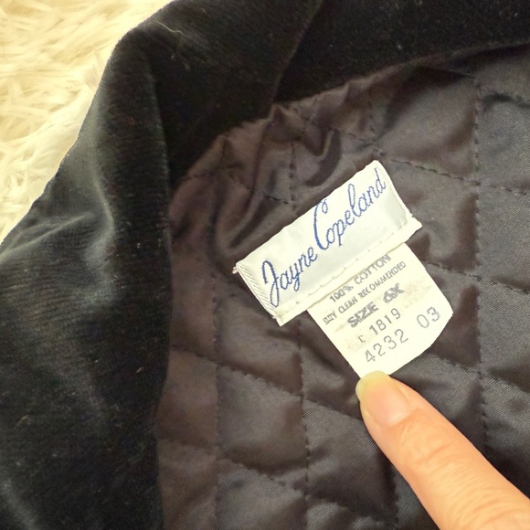 Jayne Copeland, Black Velvet Little Girls Double Breasted Dress Coat,6X - Picture 8 of 12